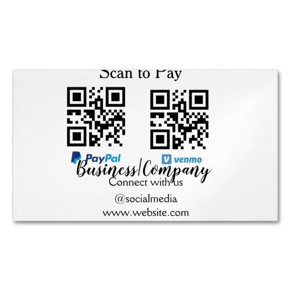 Scan to pay q r code paypal venmo add your website  magnet