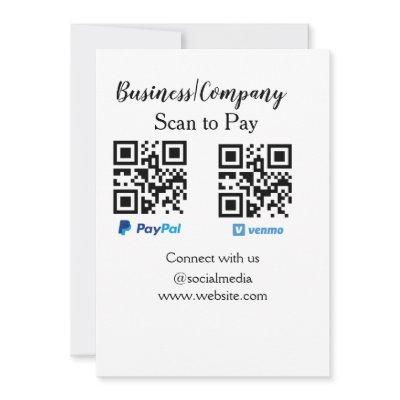 Scan to pay q r code paypal venmo add your website holiday card