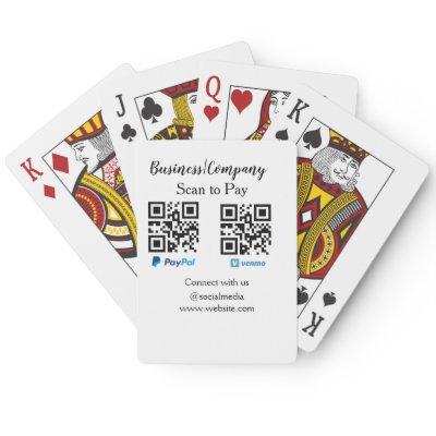 Scan to pay q r code paypal venmo add your website poker cards