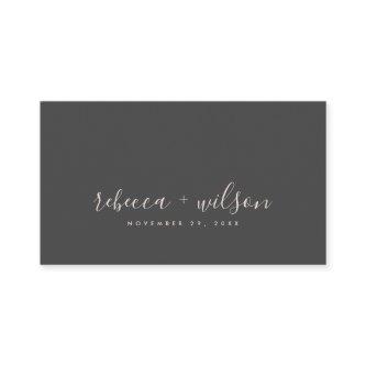 SCANDI CLEAN BLACK BLUSH MINIMAL WEDDING THANK YOU