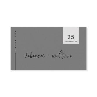 SCANDI CLEAN DARK GREY MINIMAL WEDDING THANK YOU