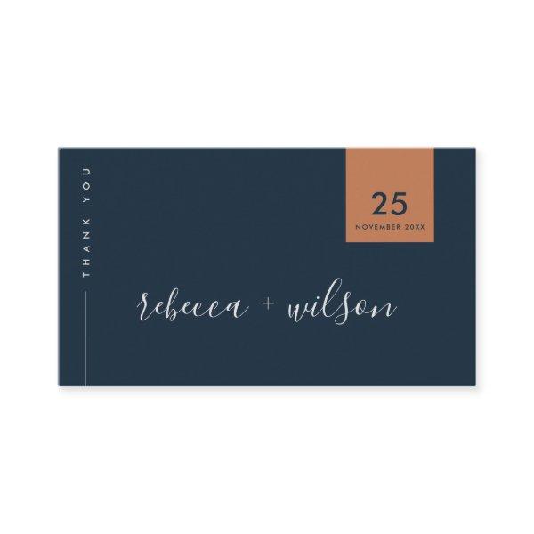 SCANDI CLEAN NAVY RUST MINIMAL WEDDING THANK YOU