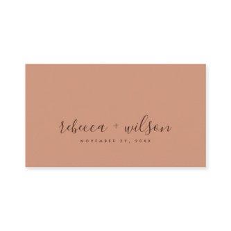 SCANDI RUST PEACH PINK MINIMAL WEDDING THANK YOU