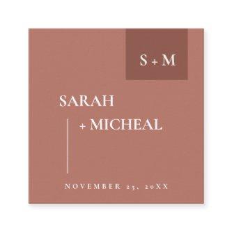 SCANDI TERRACOTTA RUST MONOGRAM WEDDING WEBSITE SQUARE