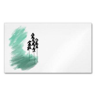 Scandinavian green tree art simple modern mint   magnet
