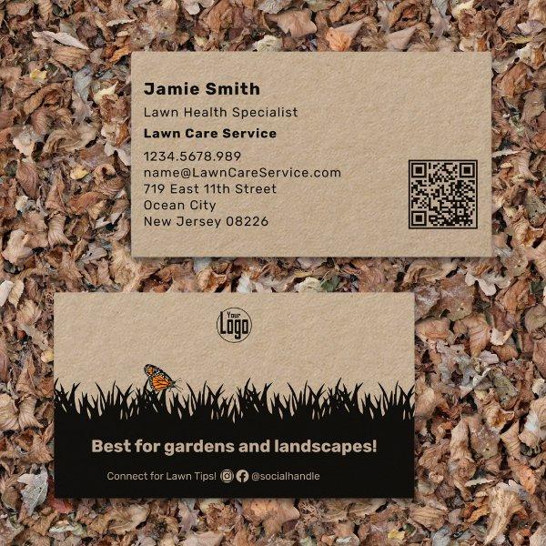 Scannable Khaki and Black Lawn Care Service
