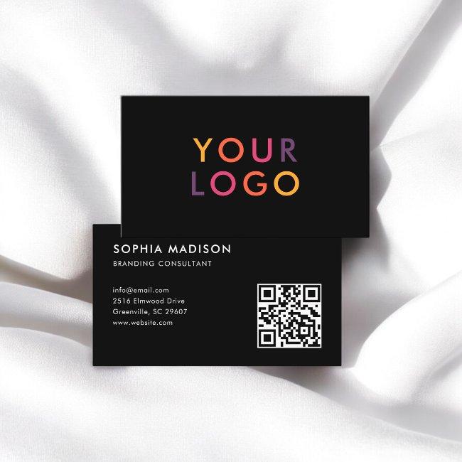 Scannable QR Code Logo Minimalist Black