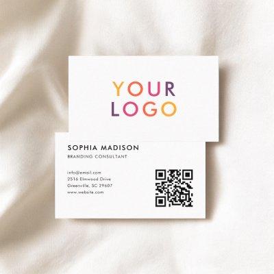 Scannable QR Code Logo Minimalist White