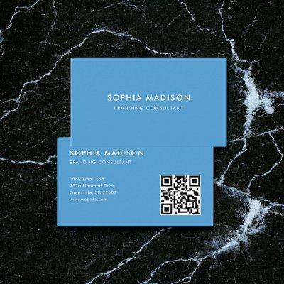 Scannable QR Code Minimalist Blue