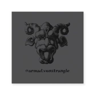 Scary Demonic Face with horns Square