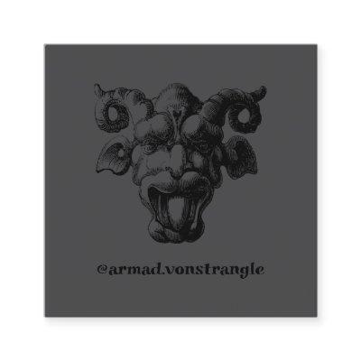 Scary Demonic Face with horns Square
