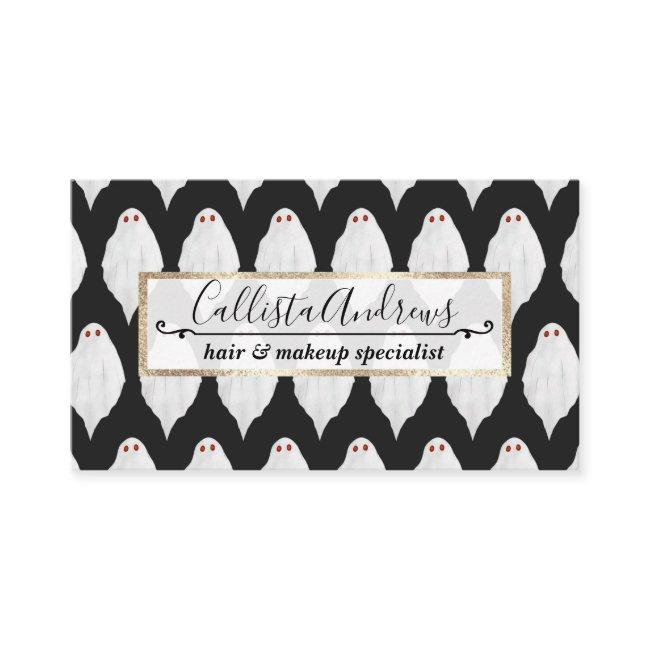 Scary White Halloween Ghosts Watercolor Pattern