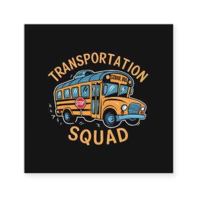 School Bus Driver Transportation Squad Square