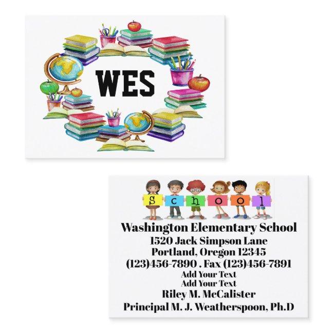 School Business Contact Card