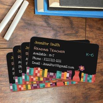 School Librarian Black  with Books