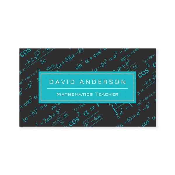 School Math Teacher Mathematics Equation Teal Blue