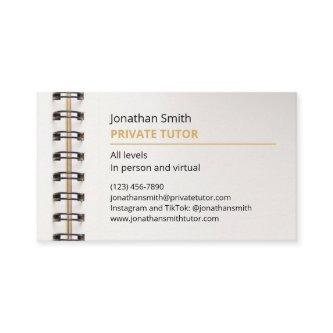 School Spiral Notebook Private Tutor