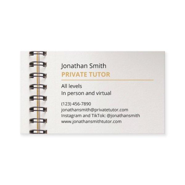 School Spiral Notebook Private Tutor