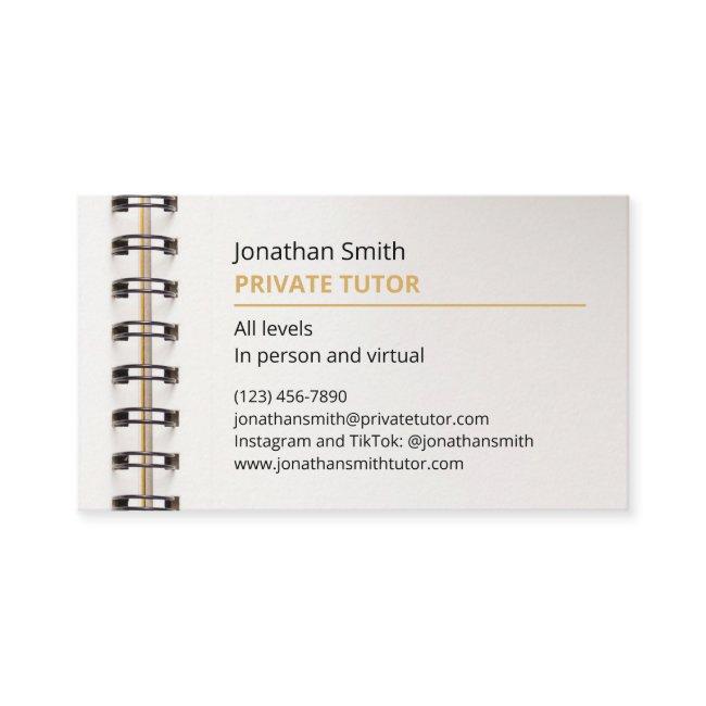 School Spiral Notebook Private Tutor