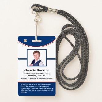School Student Boy Girl ID Identification Card  Badge