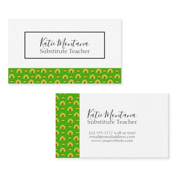 School Supplies Pattern Substitute Teacher