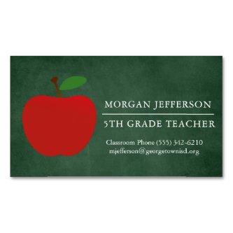 School Teacher Chalkboard Cute Red Apple  Magnet