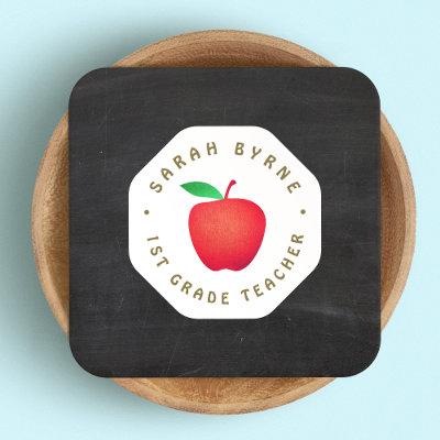 School Teacher Red Apple Chalkboard