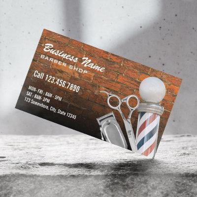 Scissor Barber Pole Professional Barber Shop Brick