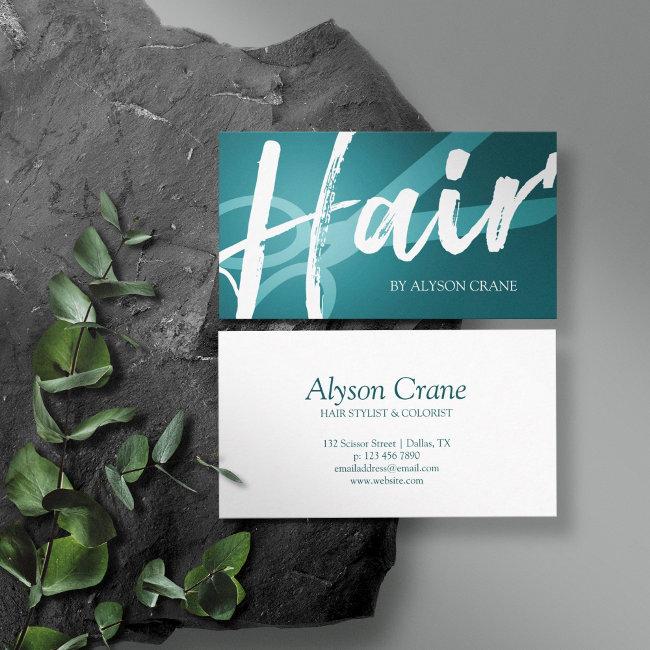 Scissor & Brush Script | Cyan | Hair Stylist