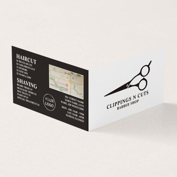 Scissors Logo Men's Barbers Detailed Loyalty Card