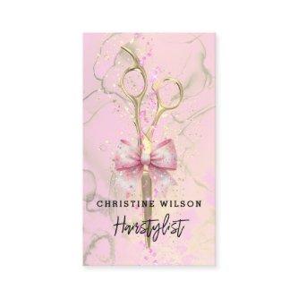 scissors pink bow ink splashes