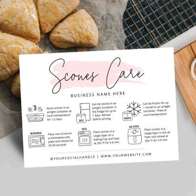 Scones Care & Serving Guide Watercolor Bakery Logo