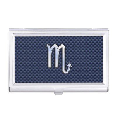 Scorpio Zodiac Sign navy blue carbon fiber decor  Holder