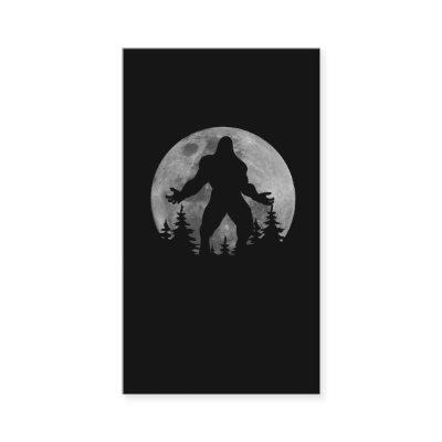 Screaming Bigfoot Full Moon Silhouette