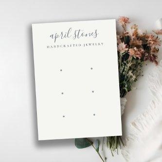 Script Black White 3 Earring Display QR Code