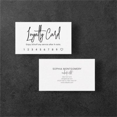 Script Calligraphy Blush Pink Loyalty Card