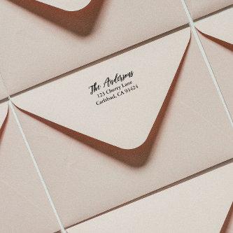 Script Family Name Return Address Self-inking Stamp