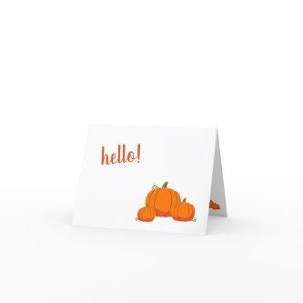 Script 'hello!' Fall Pumpkin Note Cards