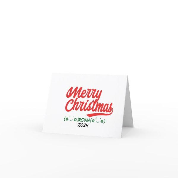 Script Merry Christmas Red With Name and Year Holiday Card