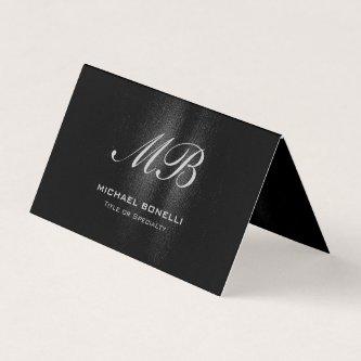 Script monogram black gray modern cute
