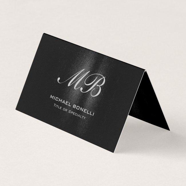 Script monogram black gray modern cute
