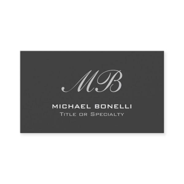 Script monogram gray background