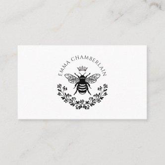 Script Signature Personalized Bee Floral  Calling Card