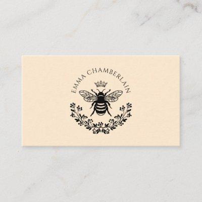 Script Signature Personalized Bee Floral  Calling Card