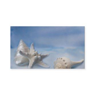 Sea Shells Star Fish Hand Painted Blue Watercolor