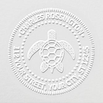 Sea Turtle #5N Name Return Address Embosser