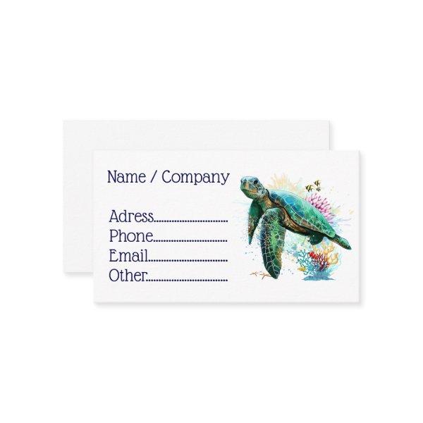 Sea turtle underwater watercolor Style