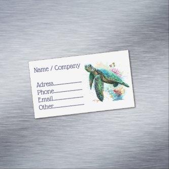 Sea turtle underwater watercolor Style  Magnet