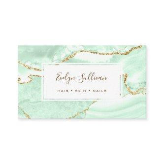 Seafoam green and gold agate