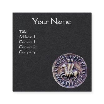 SEAL OF THE KNIGHTS TEMPLAR MONOGRAM Black Paper Square